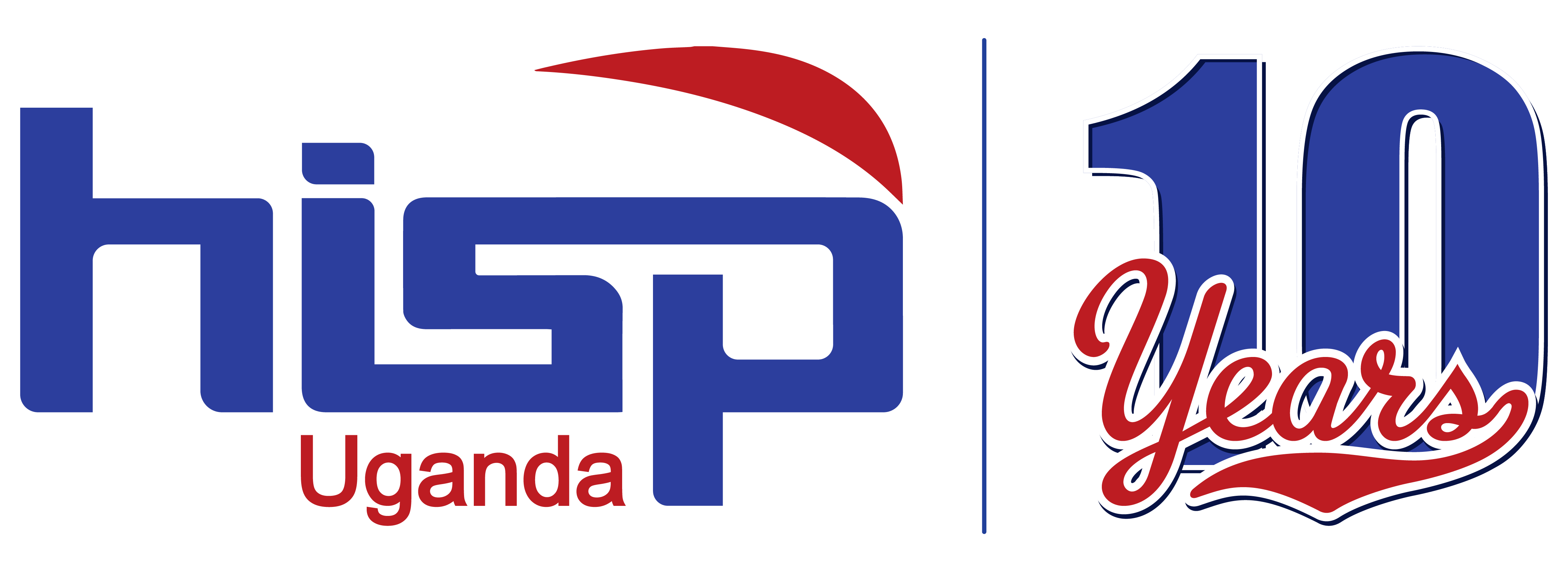 HISP Uganda 10th Anniversary logo featuring the organization's branding